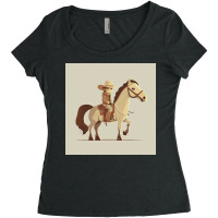 Potrait Of Man Riding Horse Women's Triblend Scoop T-shirt | Artistshot