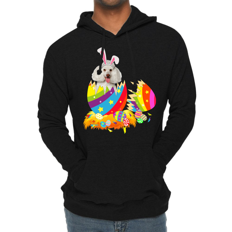 Poodle Lover Dog Happy Easter Lightweight Hoodie | Artistshot