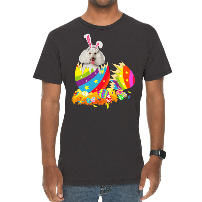 Poodle Lover Dog Happy Easter Vintage T-shirt | Artistshot