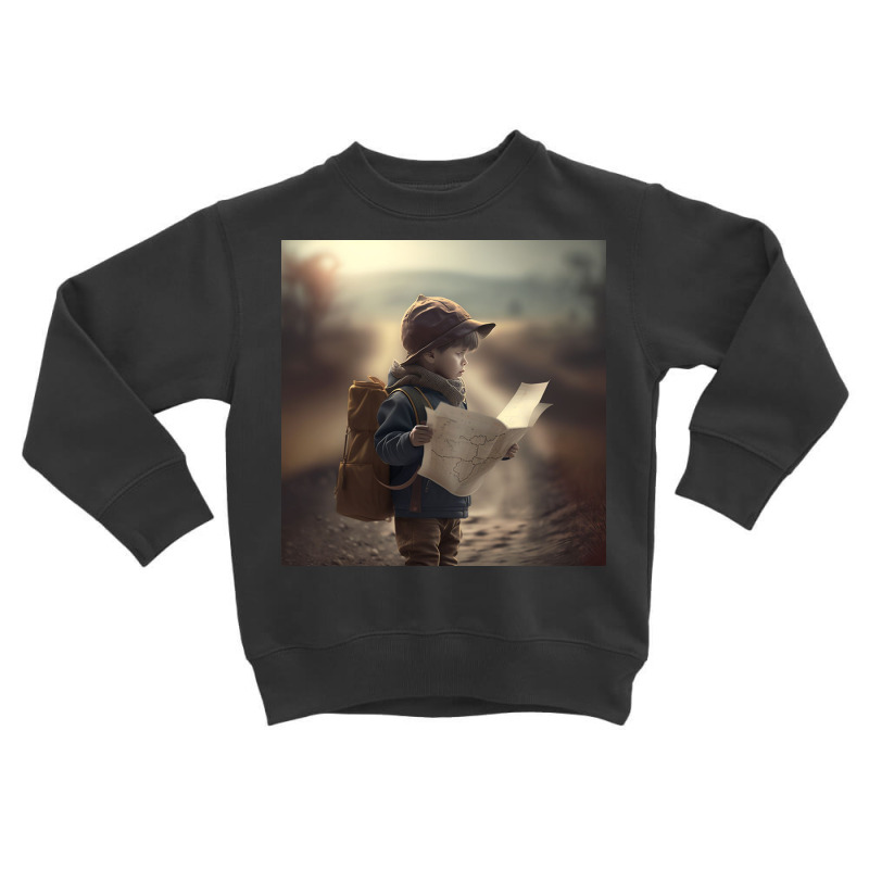 Little Boy Exploring Map In Nature Toddler Sweatshirt | Artistshot