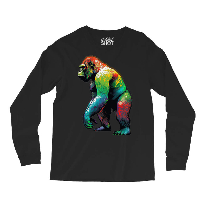 Gorilla Rainbow Long Sleeve Shirts by UrielTurner100 | Artistshot