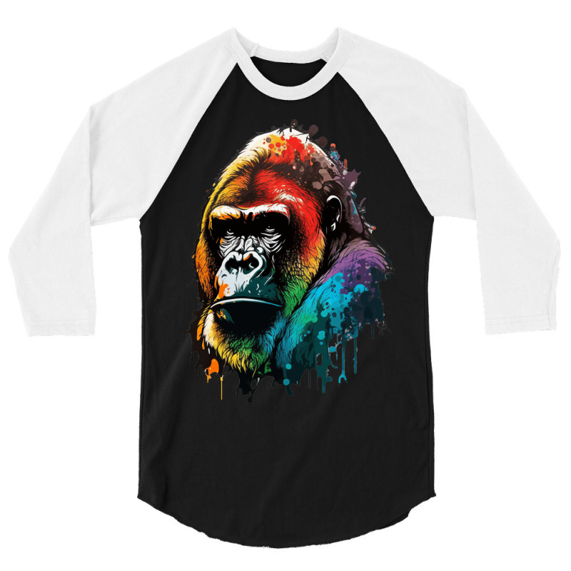 Gorilla Rainbow 3/4 Sleeve Shirt by UrielTurner100 | Artistshot