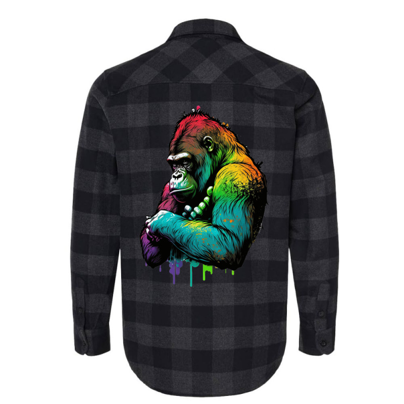 Gorilla Rainbow Flannel Shirt by UrielTurner100 | Artistshot