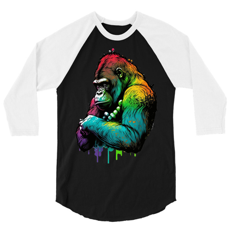 Gorilla Rainbow 3/4 Sleeve Shirt by UrielTurner100 | Artistshot