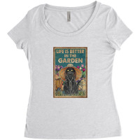 Cat And Garden Life Is Better Gardening Women's Triblend Scoop T-shirt | Artistshot