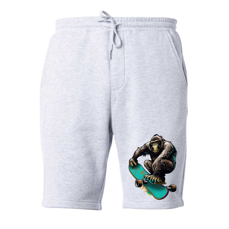 Gorilla Skateboard Fleece Short by UrielTurner100 | Artistshot