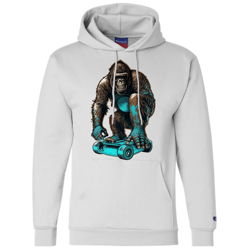 Gorilla Skateboard Champion Hoodie by UrielTurner100 | Artistshot