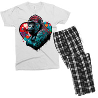 Gorilla Valentine Men's T-shirt Pajama Set | Artistshot