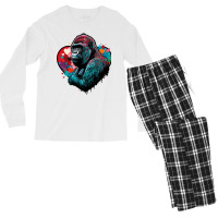 Gorilla Valentine Men's Long Sleeve Pajama Set | Artistshot