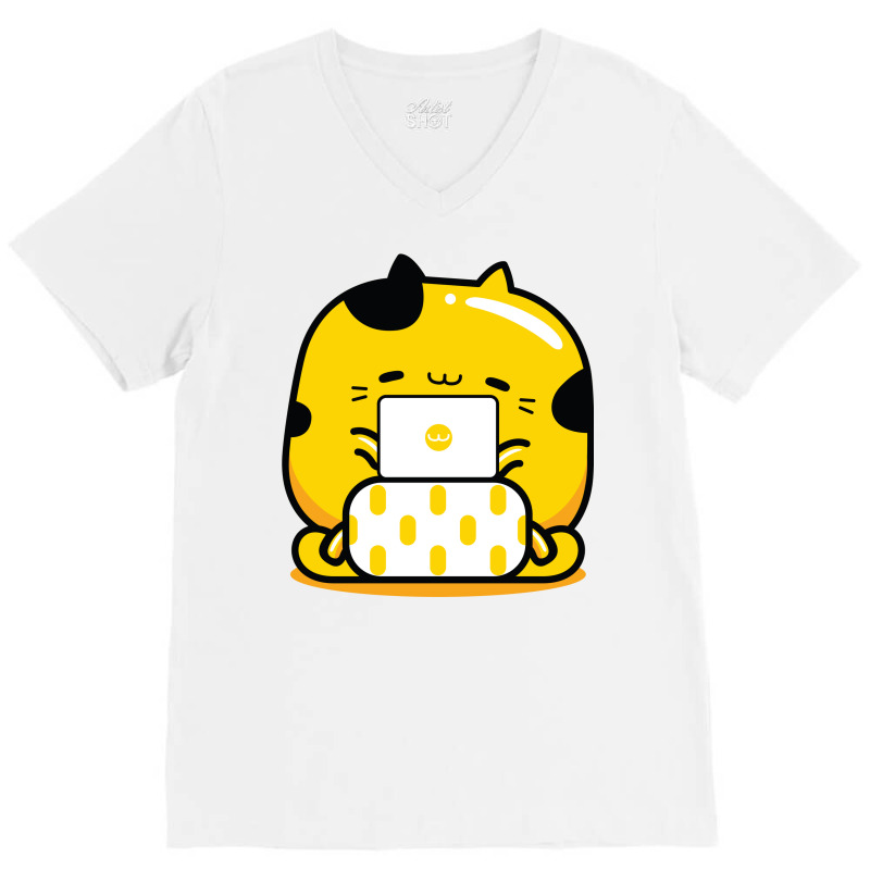 Yellow Cat Graphic Designer Profession V-neck Tee | Artistshot