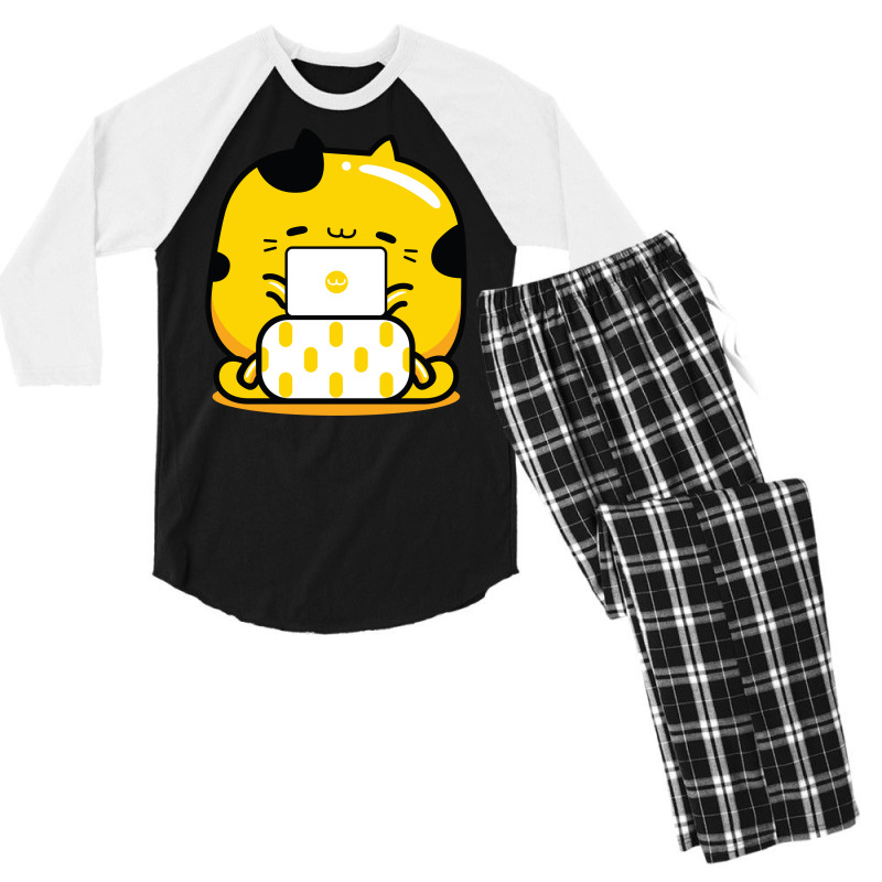 Yellow Cat Graphic Designer Profession Men's 3/4 Sleeve Pajama Set | Artistshot