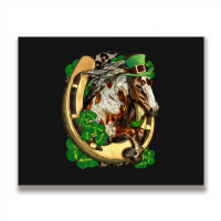 Horse With Horseshoe St Patrick's Day Metal Print Horizontal | Artistshot