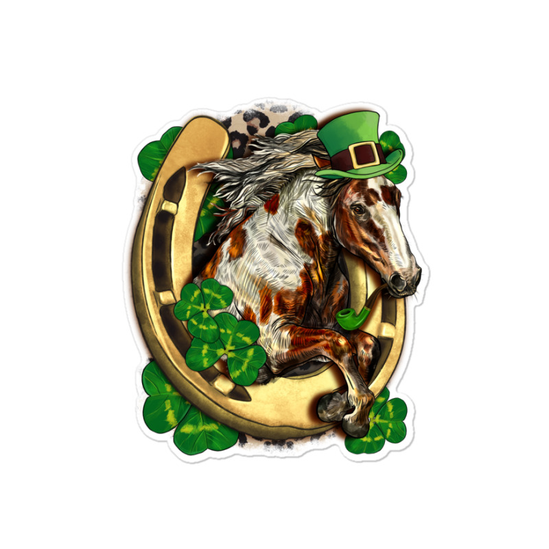 Horse With Horseshoe St Patrick's Day Sticker | Artistshot