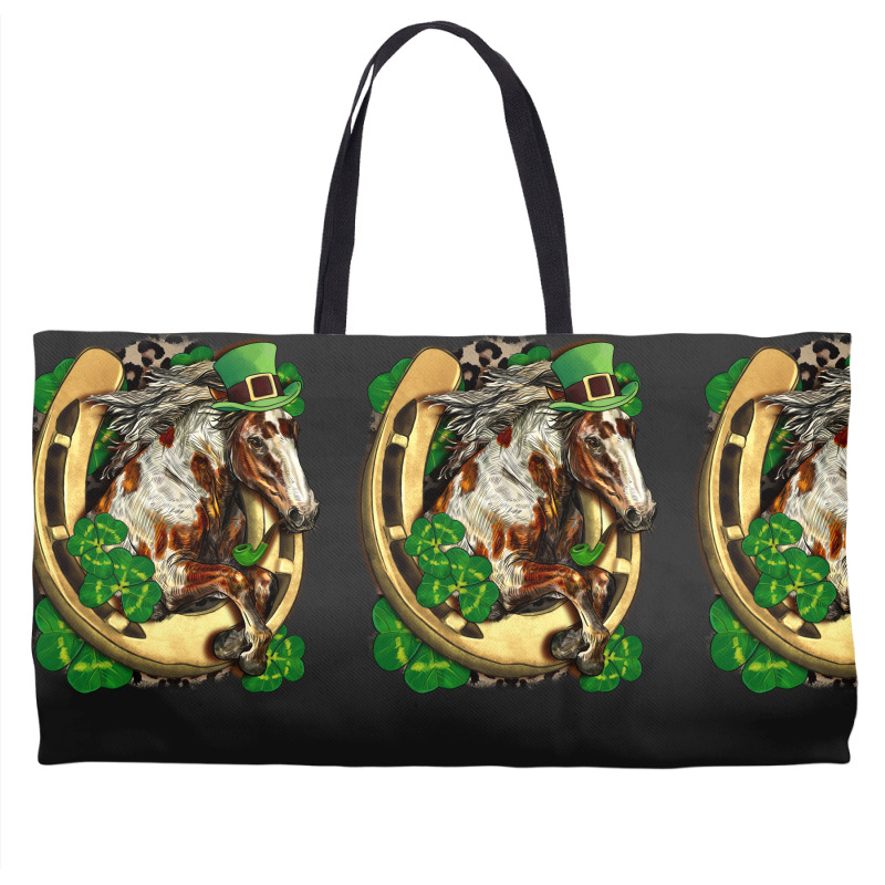 Horse With Horseshoe St Patrick's Day Weekender Totes | Artistshot