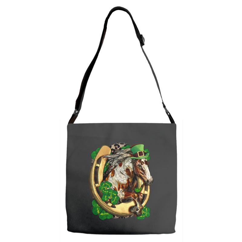 Horse With Horseshoe St Patrick's Day Adjustable Strap Totes | Artistshot