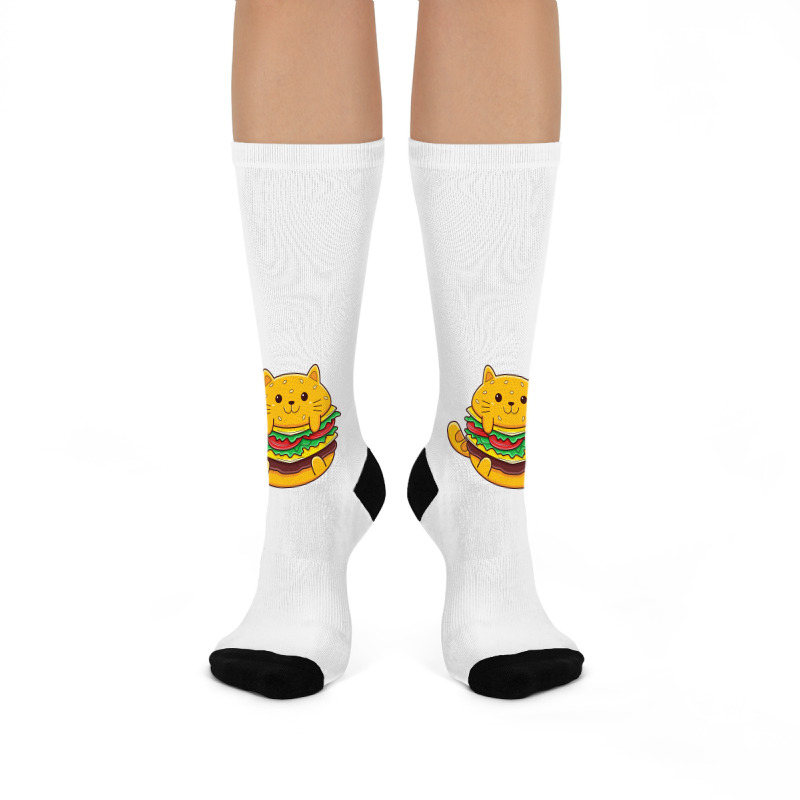 Cat Burger Crew Socks | Artistshot