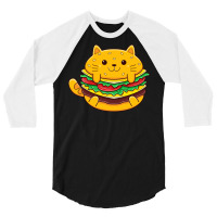 Cat Burger 3/4 Sleeve Shirt | Artistshot