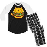 Cat Burger Men's 3/4 Sleeve Pajama Set | Artistshot