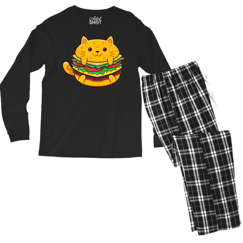 Cat Burger Men's Long Sleeve Pajama Set | Artistshot
