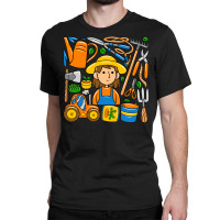 Woman Farmer Doodle Classic T-shirt | Artistshot