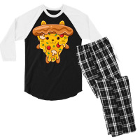 Cat Pizza Men's 3/4 Sleeve Pajama Set | Artistshot