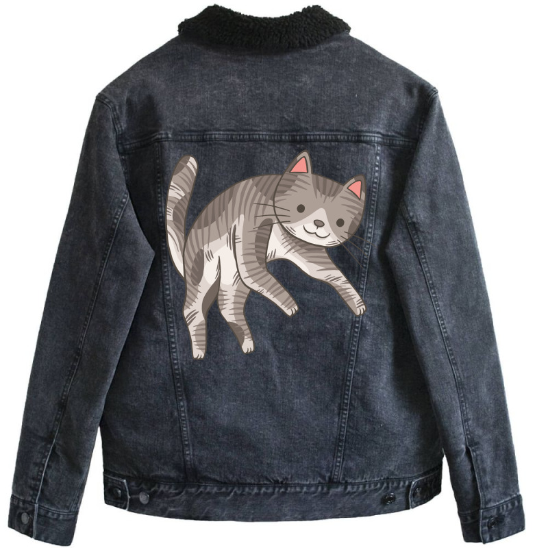 Lazy Cat 02 Unisex Sherpa-lined Denim Jacket | Artistshot