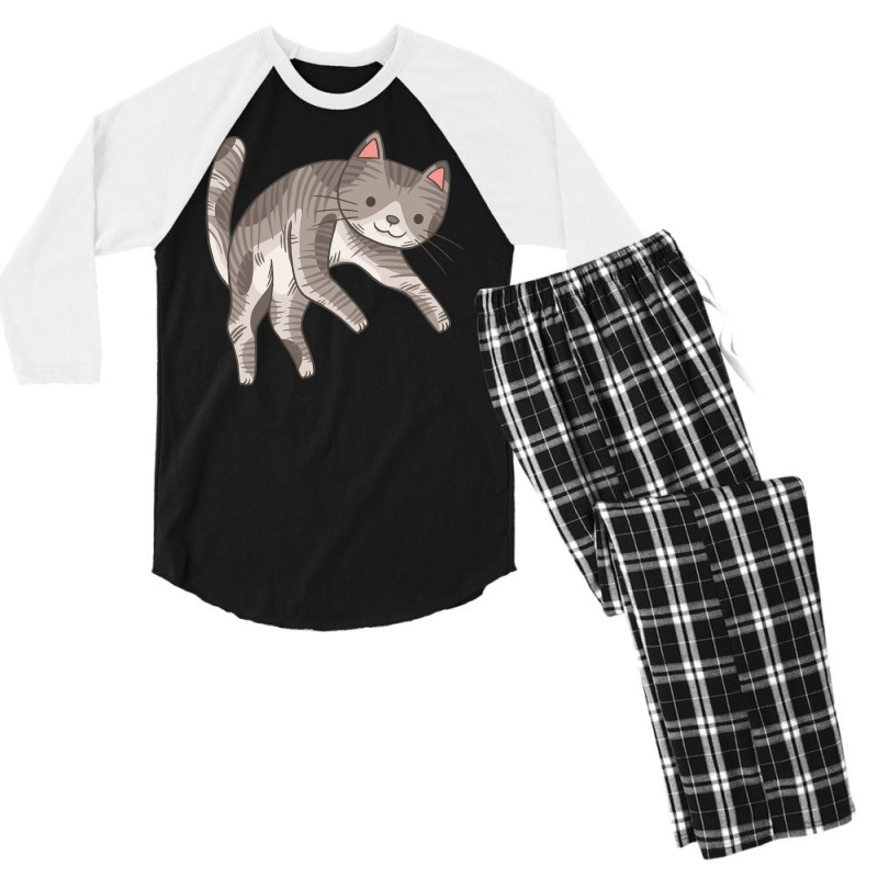 Lazy Cat 02 Men's 3/4 Sleeve Pajama Set | Artistshot