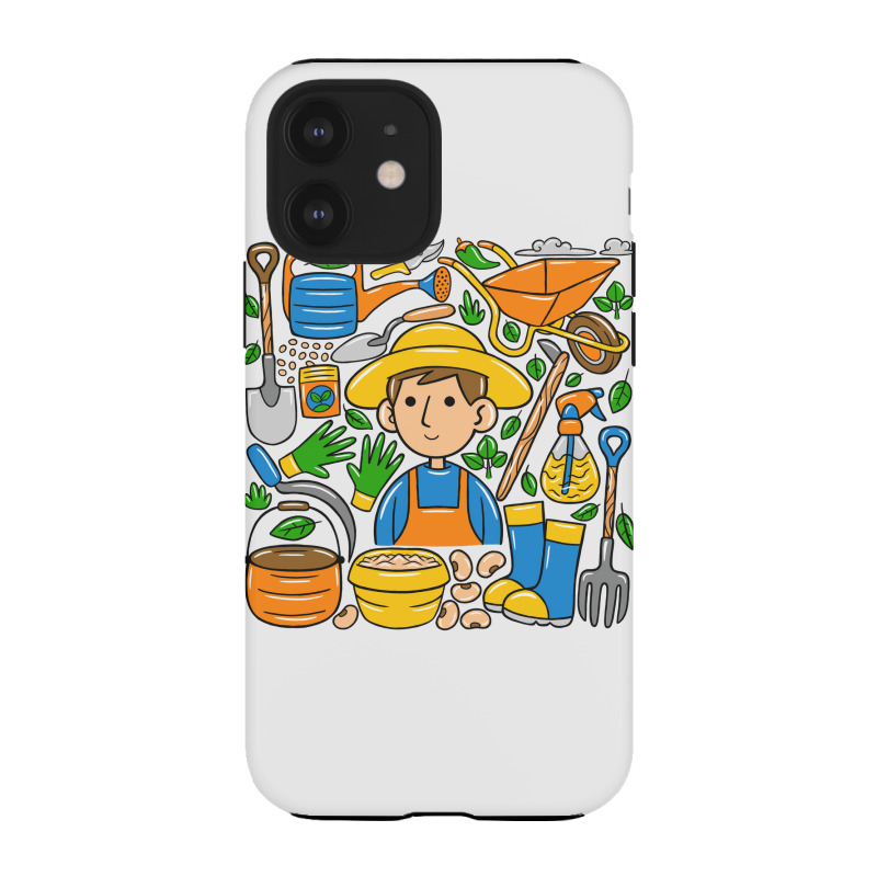 Man Farmer Doodle Iphone 12 Case | Artistshot