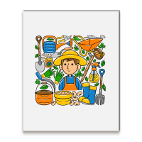 Man Farmer Doodle Metal Print Vertical | Artistshot