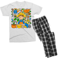 Man Farmer Doodle Men's T-shirt Pajama Set | Artistshot