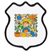 Man Farmer Doodle Shield Patch | Artistshot