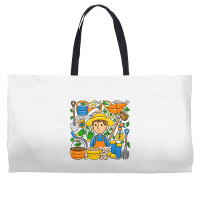 Man Farmer Doodle Weekender Totes | Artistshot