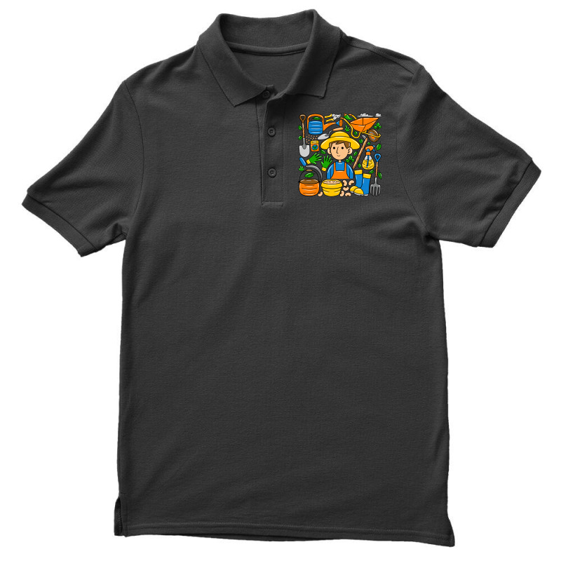 Man Farmer Doodle Men's Polo Shirt | Artistshot
