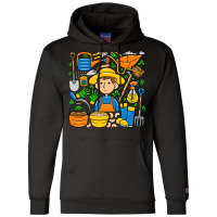 Man Farmer Doodle Champion Hoodie | Artistshot