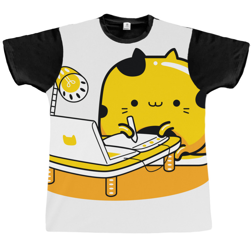 Yellow Cat Illustrator Profession Graphic T-shirt | Artistshot