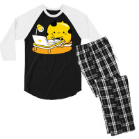 Yellow Cat Illustrator Profession Men's 3/4 Sleeve Pajama Set | Artistshot