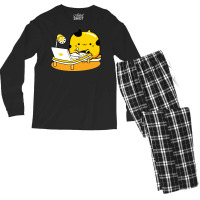 Yellow Cat Illustrator Profession Men's Long Sleeve Pajama Set | Artistshot