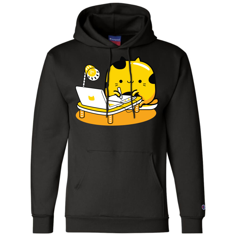 Yellow Cat Illustrator Profession Champion Hoodie | Artistshot