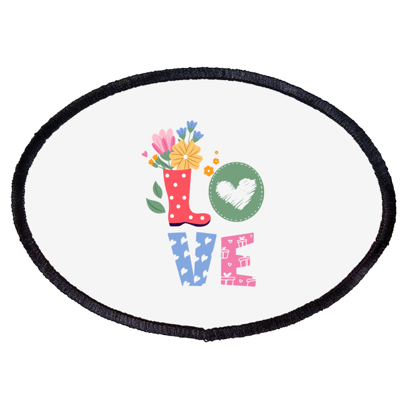 Love Spring,flowers,rain,love Oval Patch | Artistshot