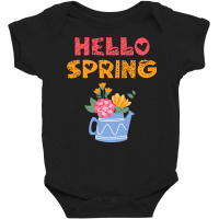 Hello Spring,rain,flowers Baby Bodysuit | Artistshot