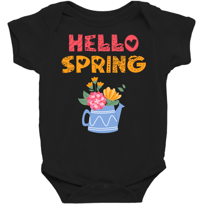 Hello Spring,rain,flowers Baby Bodysuit | Artistshot