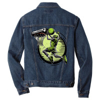 Alien Dunk Basketball Retro Style Men Denim Jacket | Artistshot