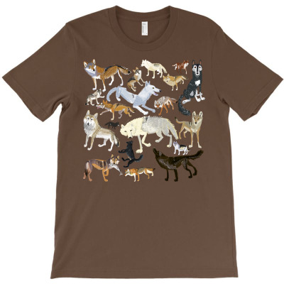 Wolves Of The World T-shirt Designed By Belette Le Pink