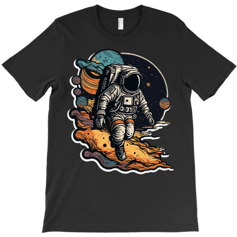 Astronaut In Space , Psychodelic Retro T-shirt | Artistshot