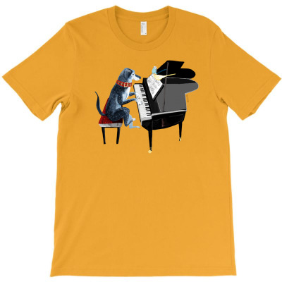 Piano Lesson With Angel T-shirt Designed By Belette Le Pink