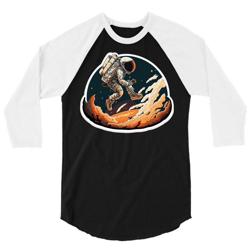 Astronaut Jump In Surreal Worlds 3/4 Sleeve Shirt | Artistshot