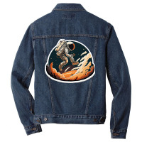 Astronaut Jump In Surreal Worlds Men Denim Jacket | Artistshot