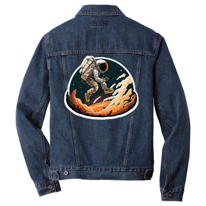 Astronaut Jump In Surreal Worlds Men Denim Jacket | Artistshot