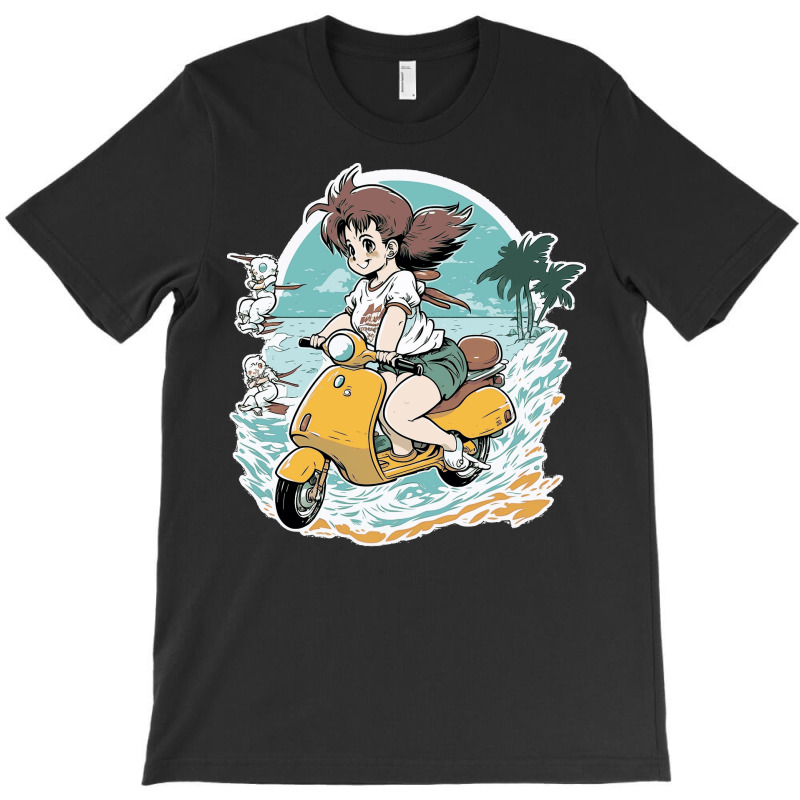 Anime Girl Riding Scooter T-shirt | Artistshot