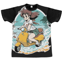 Anime Girl Riding Scooter Graphic T-shirt | Artistshot